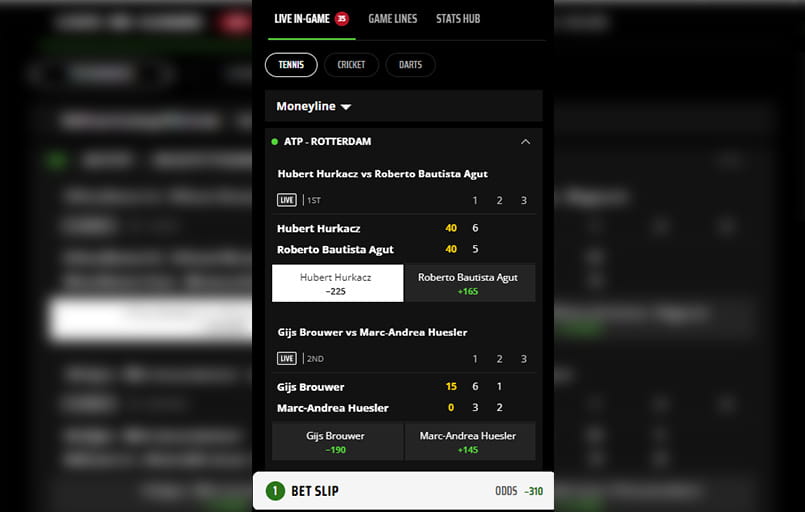 The DraftKings New Jersey user interface.
